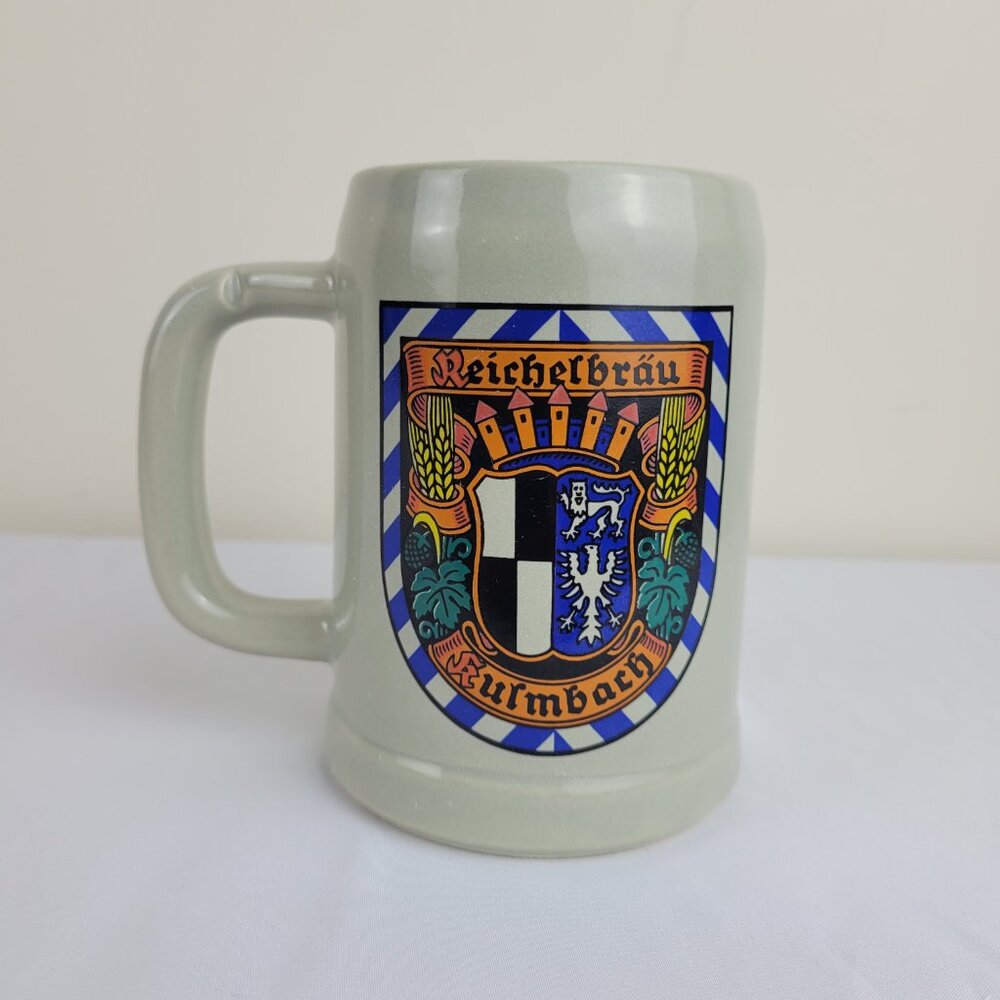 Vintage German Stein Reichelbräu Kulmbach Germany USA Beer Mug coffee cup retro.